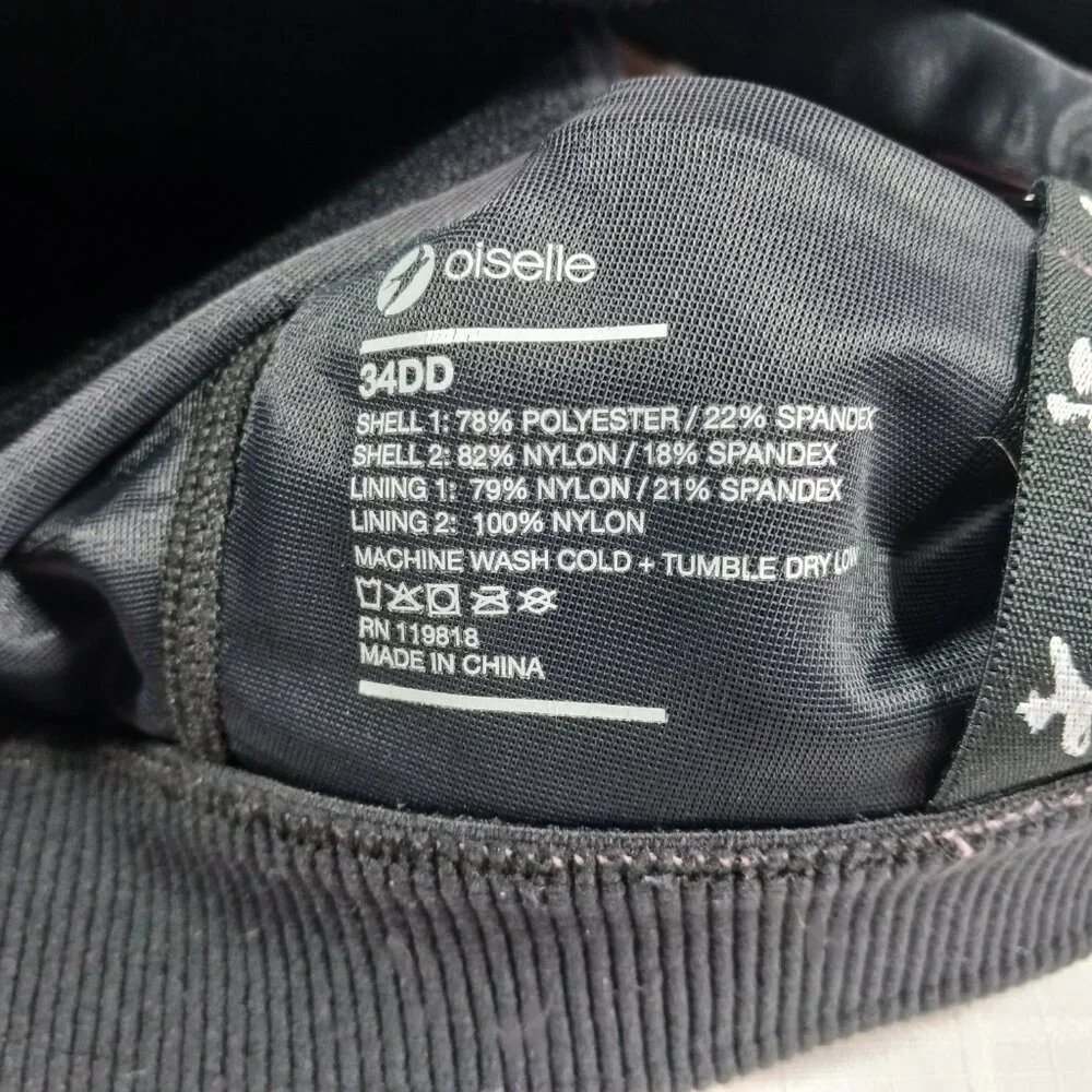 Oiselle Tern it Up Sports Bra Dusty Purple Black Size 34DD - Picture 5 of 6